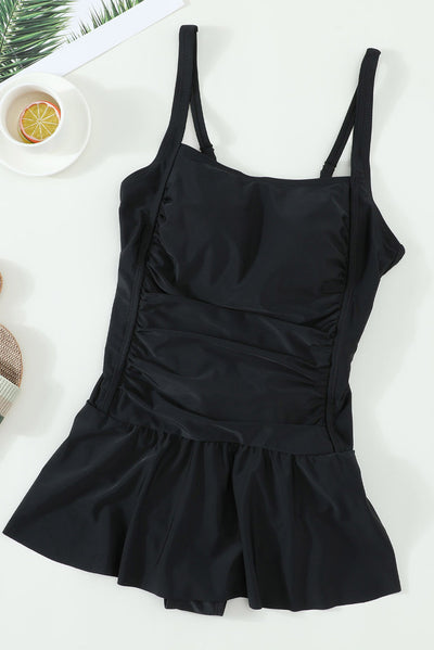 Traje de Baño Enterizo Talla Grande con Tirantes Ajustables en Nylon - Image 15
