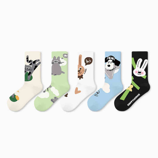 Calcetines de Algodón Estampado Infantil Primavera Otoño - Image 22