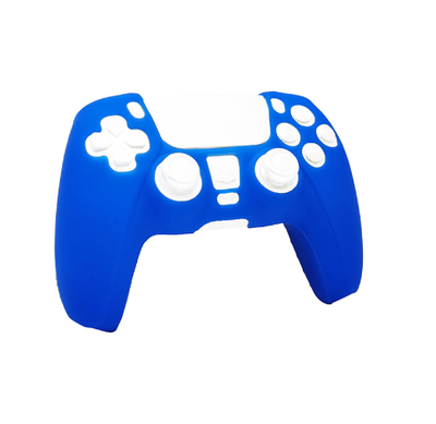 Blue silicone protective sleeve for a Sony PS5 game controller, featuring cutouts for buttons and joysticks. - Image 8