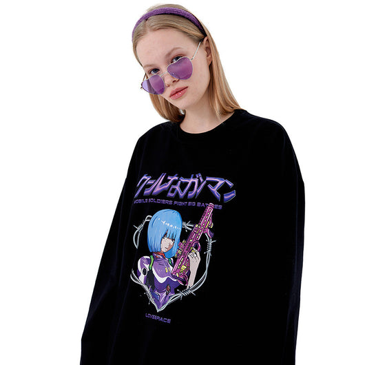 Playera Anime Pareja Manga Larga Unisex Suelta y Cómoda - Image 4