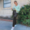 Jeans de Cintura Alta con Costuras Asimétricas y Contraste de Colores