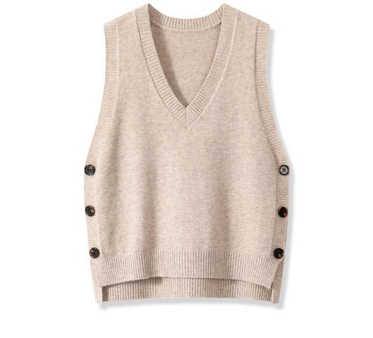 Chaleco Tejido Retro V-Cuello para Mujer - Estilo Europeo Primavera Otoño - Image 18