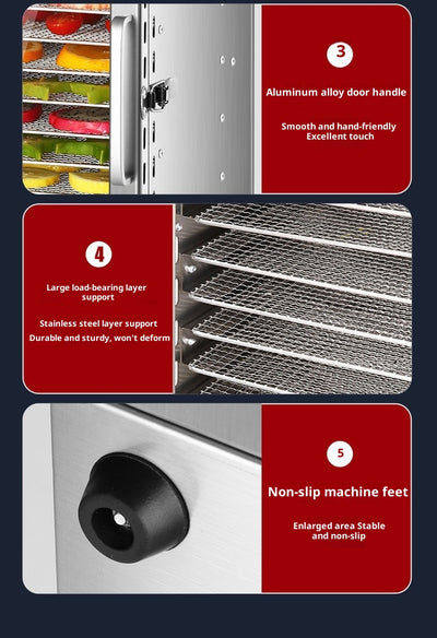 Deshidratador de Alimentos 6 Bandejas Acero Inoxidable - Uso Doméstico y Comercial - Image 19