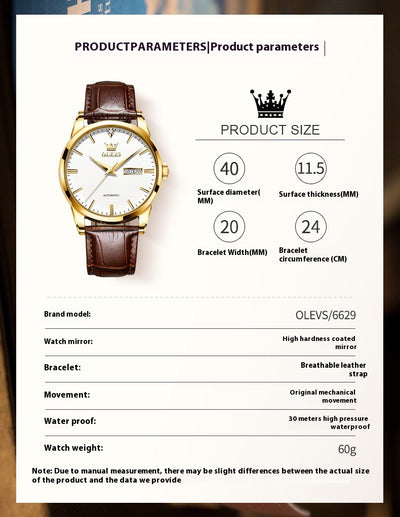 Reloj Mecánico para Hombre Elegante Resistente al Agua con Correa - Image 6