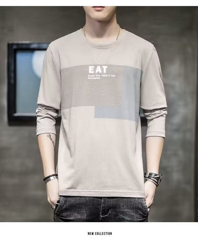 Camiseta Manga Larga Hombre Suelta Otoño Versátil - Image 11