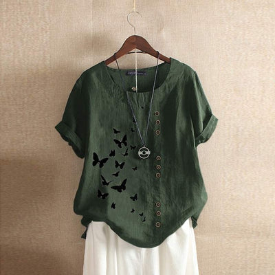 Blusa Casual de Botones con Manga Corta para Mujer - Image 5