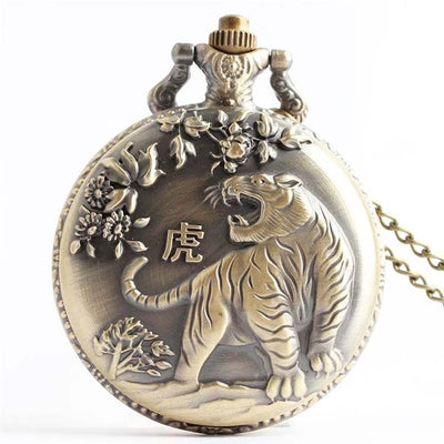 Reloj de Bolsillo Vintage Bronce Constelaciones Zodiacales Cuarzo - Image 15