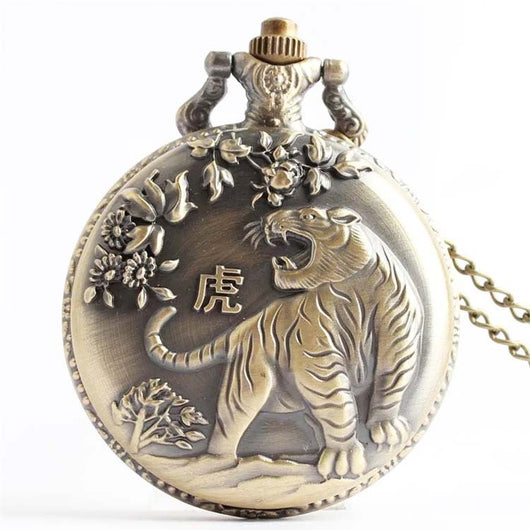 Reloj de Bolsillo Vintage Bronce Constelaciones Zodiacales Cuarzo - Image 15