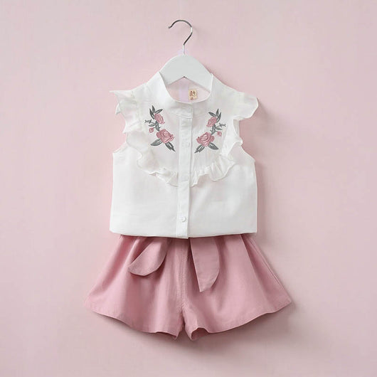 Conjunto de Chaqueta Bordada Floral y Short con Moño - Image 10