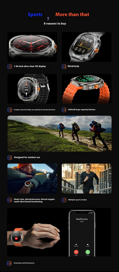 Reloj Inteligente W7 con Asistente de Voz, Monitoreo de Presión y Música - Image 14
