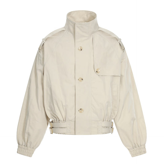 Chaqueta Casual Retro para Hombre con Cuello Alzado