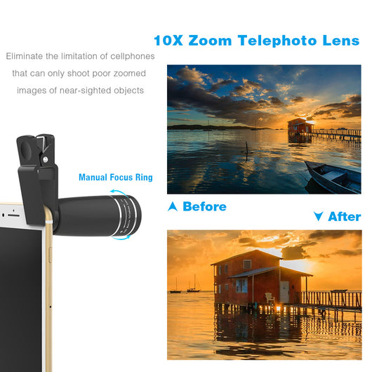 Kit de Lentes Profesionales para Smartphone: Gran Angular, Teleobjetivo y Ojo de Pez HD - Image 14