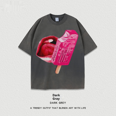 Camiseta Unisex de Manga Corta Estilo Street con Lavado Pesado - Image 12