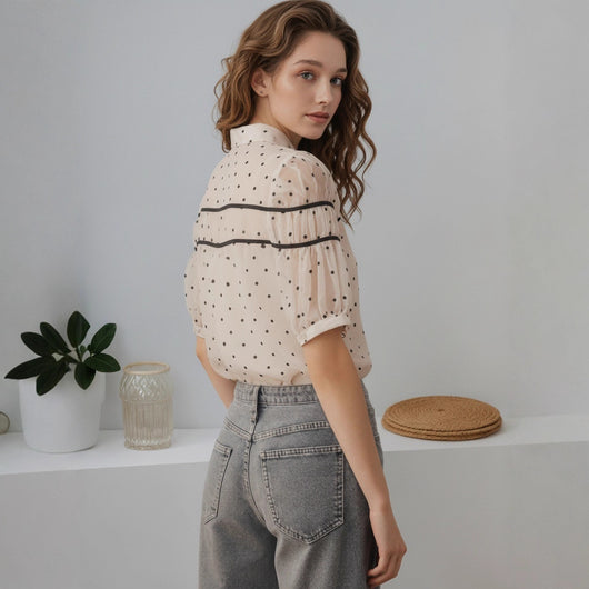 Blusa Sleeveless con Lunares y Detalle Lateral Envolvente - Image 3