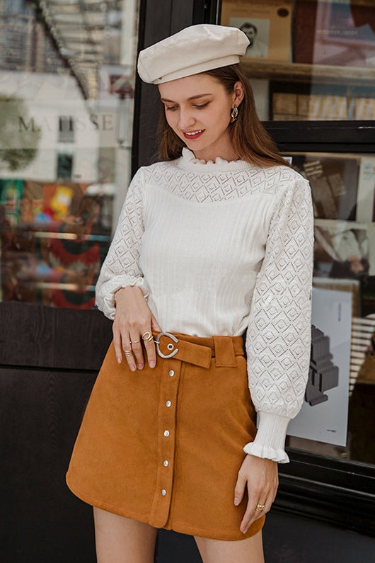 Falda Casual Slim en Camel - Image 9