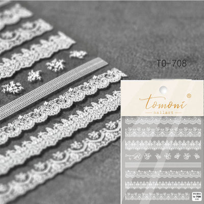 Calcomanías de Encaje en Relieve para Uñas Negro y Blanco - Image 12