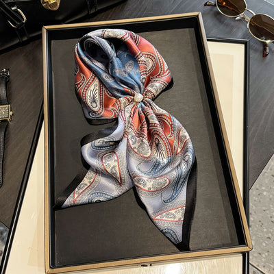 Pañuelo de Seda Estampado Paisley - Accesorio Versátil de Moda - Image 8