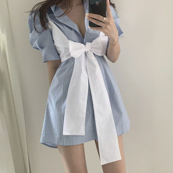 Blusa para Mujer con Detalle de Pecho y Mangas Abullonadas Medianas