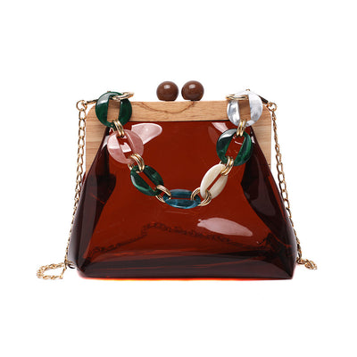 Bolso Mensajero Transparente con Cadena para Mujer - Image 5