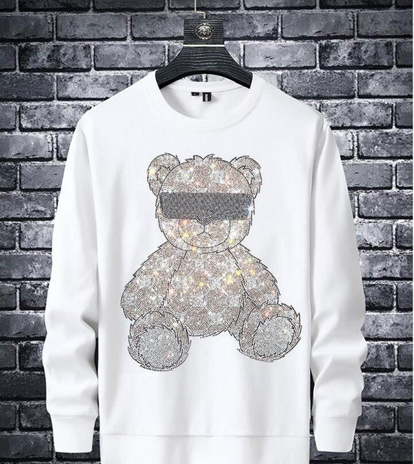 Camiseta Manga Larga Cuello Redondo Fácil de Planchar para Hombre