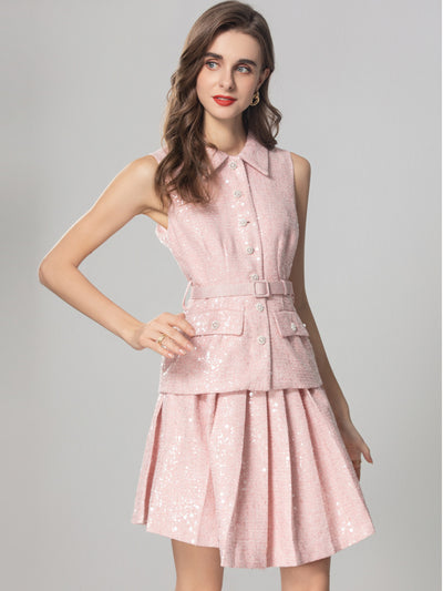 Vestido Corto Elegante con Lentejuelas y Volantes - Image 13