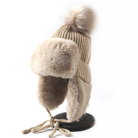 Gorro de Lana Tejido Invierno para Mujer - Estilo Lei Feng - Image 2
