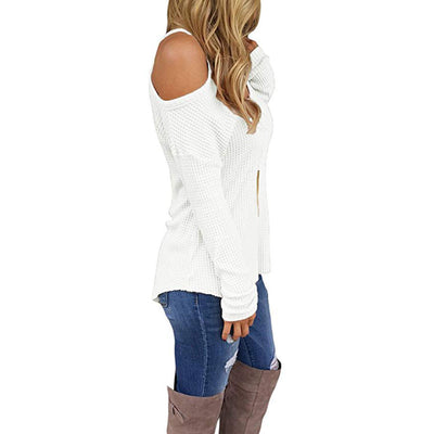 Blusa de Punto V-Neck Manga Larga con Detalle Dovetail - Image 5