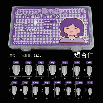 Uñas Postizas Ultradelgadas Efecto Cristal - Forma Almendra sin Pulir - Image 8
