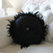 Almohada Decorativa Cuadrada con Broche Diamante y Pluma