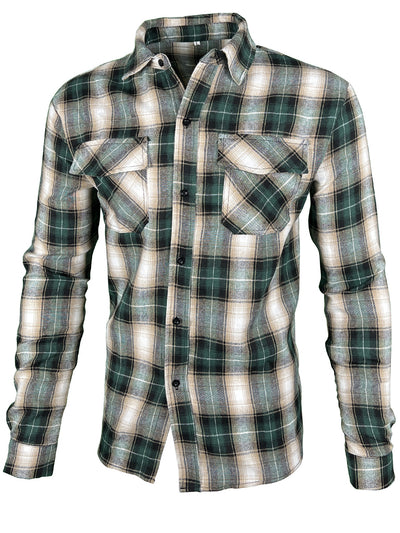 Camisa Manga Larga Cuadros con Solapa - Estilo Casual Moderno - Image 13