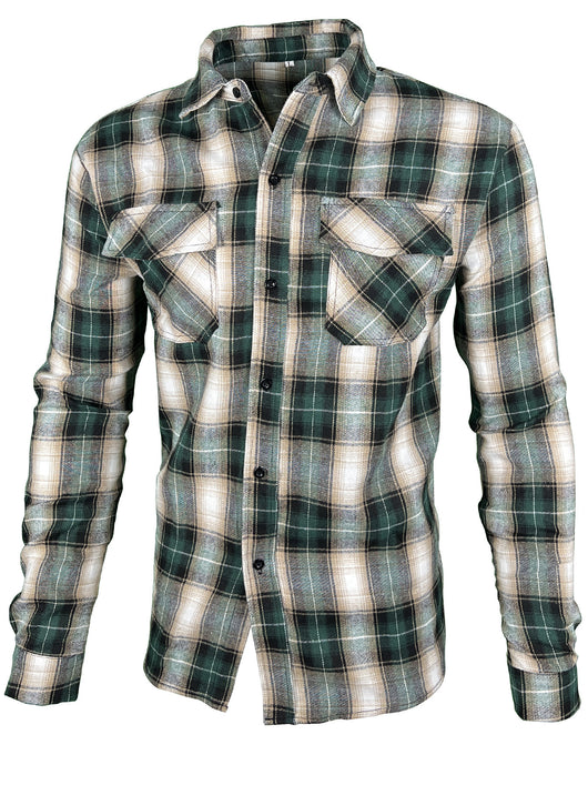 Camisa Manga Larga Cuadros con Solapa - Estilo Casual Moderno - Image 13