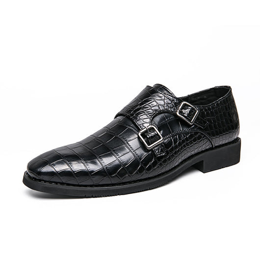 Zapatos de Cuero para Hombre Estilo Británico con Punta Cuadrada y Patrón Grabado - Image 12