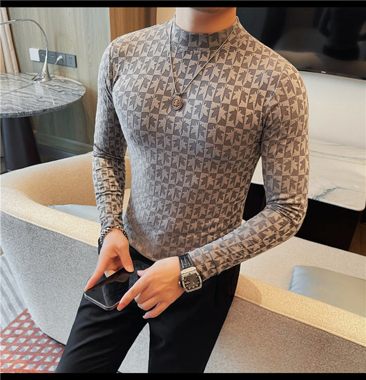 Camiseta Cuello Alzado Tendencia Moderna para Hombre - Image 17