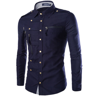 Camisa Slim Fit de Algodón para Hombre - Diseño Elegante Manga Larga - Image 6