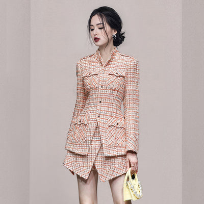 Conjunto de Falda y Chaqueta Tweed Estructura Slim - Dos Piezas Elegantes - Image 5