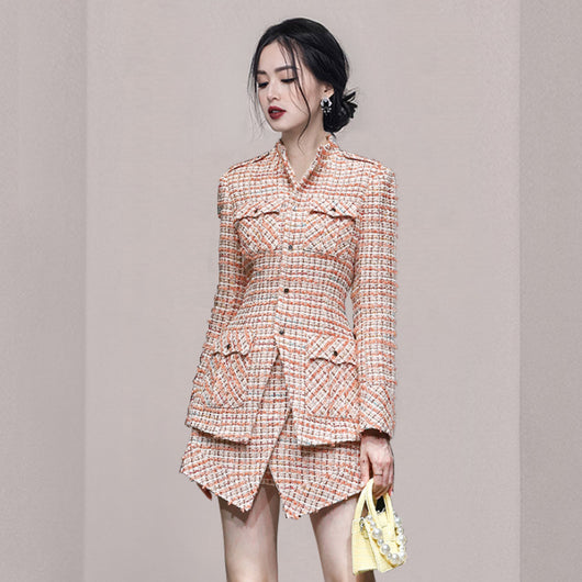Conjunto de Falda y Chaqueta Tweed Estructura Slim - Dos Piezas Elegantes - Image 5