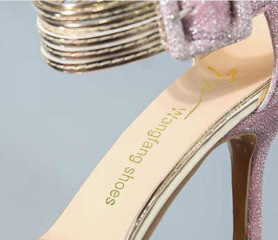 Sandalias de Tacón Stiletto con Hebilla y Punta Brillante para Mujer - Image 15