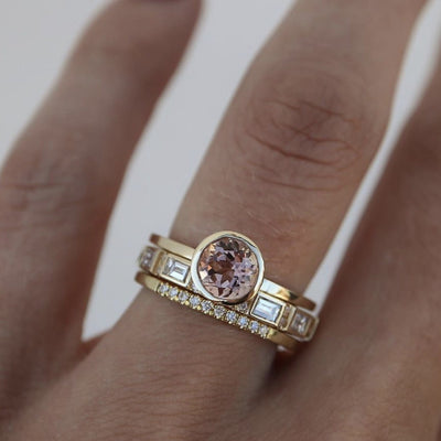 Juego de Tres Anillos en Oro 18K Color Champagne - Image 11