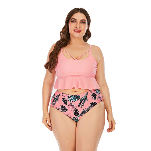 Traje de Baño Tankini Mujer Cintura Alta Triángulo Estampado - Image 13