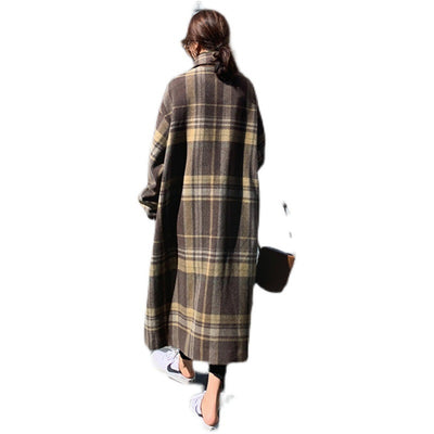 Abrigo de Lana a Cuadros Oversized para Otoño e Invierno - Image 6