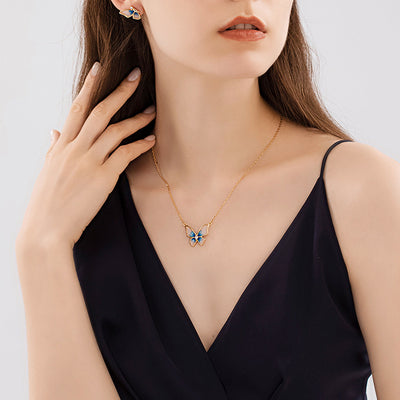 Collar Mariposa Azul para Mujer - Cadena de Clavícula Elegante - Image 10