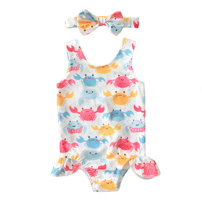Traje de Baño Infantil de Una Pieza con Diseño de Cangrejo Cartoon - Image 18