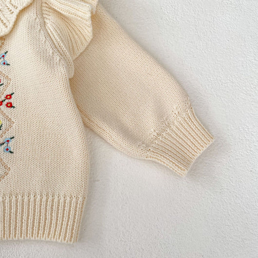 Cardigan Tejido con Bordados para Niña - Manga Larga - Image 18
