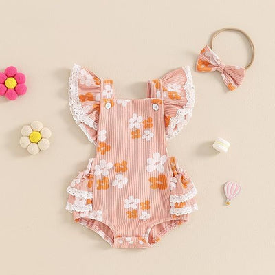 Enterizo para Bebé con Rayas y Flores - Colección Primavera - Image 3