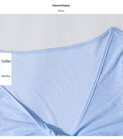 Playera Yoga Mujer Diseño Capas Retorcidas Manga Larga Textura Suave - Image 14