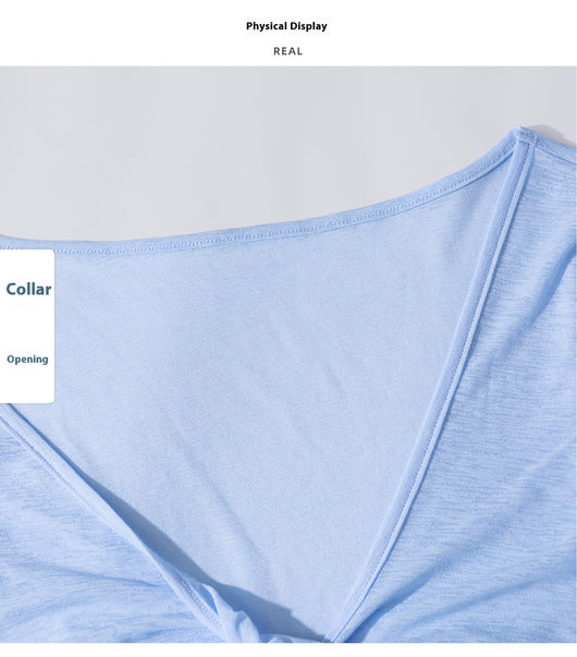 Playera Yoga Mujer Diseño Capas Retorcidas Manga Larga Textura Suave - Image 14