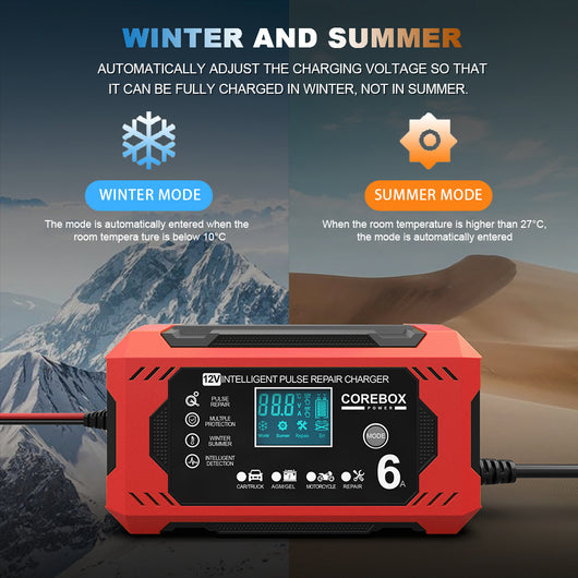 Cargador Inteligente de Batería 12V 6A para Sistemas Start Stop