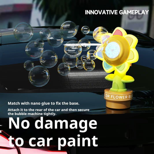 Auto de Control Remoto con Cabeza Giratoria Floral y Luces LED Multicolores
