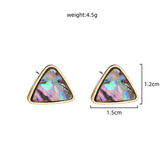 Aretes Triangulares de Concha Abalone Natural - Image 4