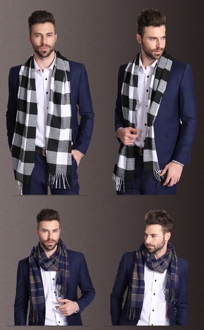 Bufanda Escocesa para Hombre Invierno Cálida Estilo Europa - Image 35
